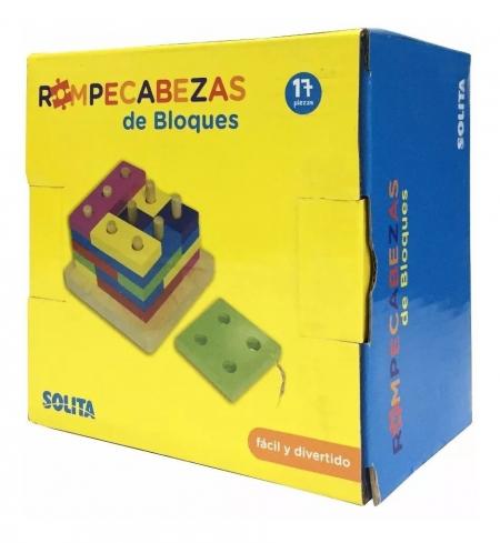 Rompecabeza de Bloques de Madera Solita X 17pcs Ref. Sju023 - Sju023bl