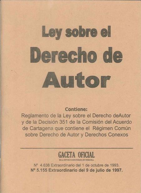 Ley Sobre Derecho de Autor