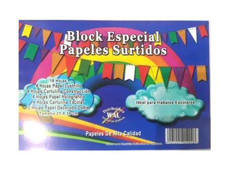 Block de Papeles Surtidos 12 Hojas  Wal