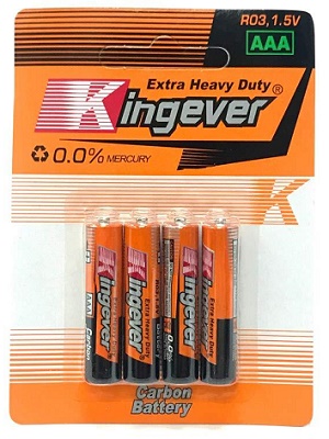 Blister X 4 Baterias Aaa Extra  Heavy Duty  Kingever R03