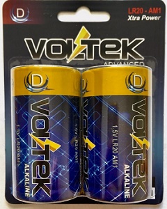 Blister de Bateria Alkaline D Voltek Advance Lr20-am1