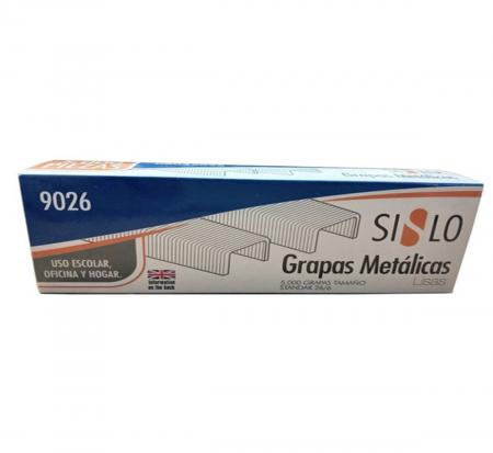 Caja de Grapas Metalicas Lisas Sislo Standard 5000 Piezas Staple 26/6 Ref. 08049026