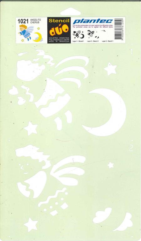 Plantilla Stencil Plantec Angelito-bebes Jugando Ref. 1021-1022
