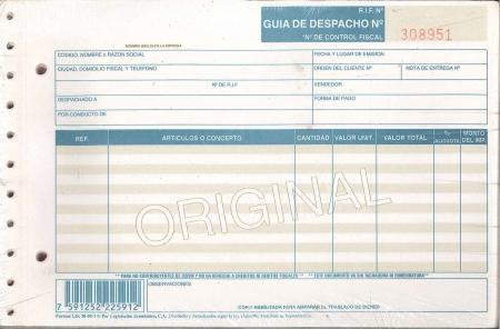 Guia de Despacho 1/2 Carta