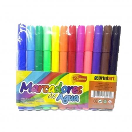 Estuche de Marcadores de Agua Grueso Printart X 12 Colores Ref. Pr-e-0060