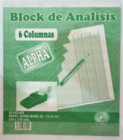 Block de Analisis 6 Columnas 30 Hojas Ref. 5792