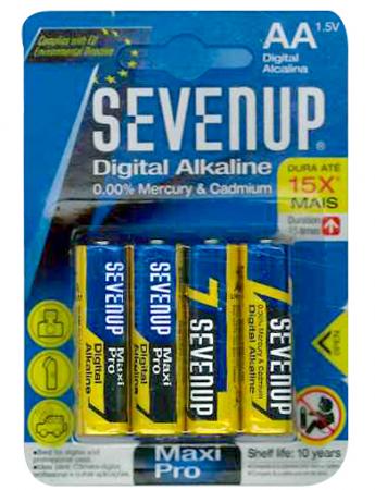 Blister X 4 Baterias Aa Digital Alkalina Sevenup Ref. Rohs Msds