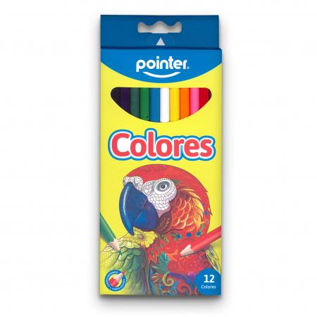Caja de Creyones  de Madera Hexagonal Pointer 12 Colores Intensos Ref. Bt-hcp-12