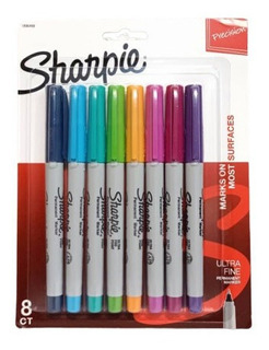 Blister Marcadores Ultrafinos Permanentes Sharpie Colores Surtidos X 8 Ref.1896498