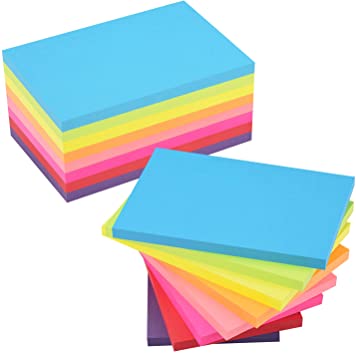 Taco de Notas Autoadhesivas 75x125mm Color Neon Mixtas 3x5' Ref. Bl150