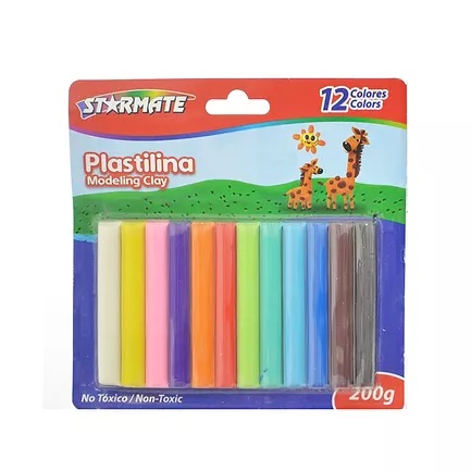 Plastilina 12 Colores En Blister Starmate Ref. Str-197