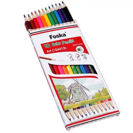 Caja de Creyones Hexagonal Foska X 12 Colores 