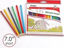 Caja de Creyones Madera Hexagonal Foska X 24 Colores 