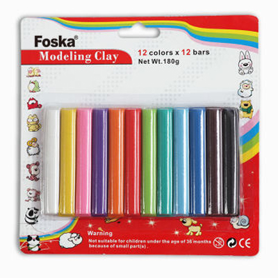 Caja de Plastilina de 180gr Foska X 12 Barras 