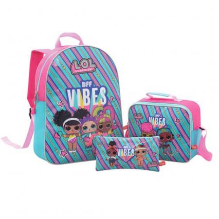 Combo Mochila/morral Mediano Lol Surprise + Lonchera + Cartuchera  Ref. 959081 - 9590811