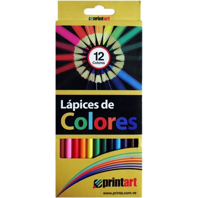 Caja Creyones de Madera Printart X 12 Colores Ref. Pr-e-0038