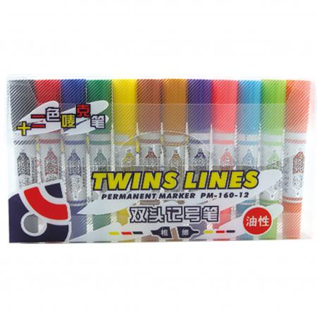 Estuche de Marcadores Leto Doble Punta X 12 Colores Ref. Pm-160-12