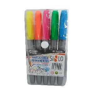 Estuche de Marcadores Permanente Sislo X 5 Colores Ref. 8063105c