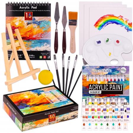 40 Acrylic Complete Paint Set (pintura Acrilica) Ref. C0651 - Ht-pac040