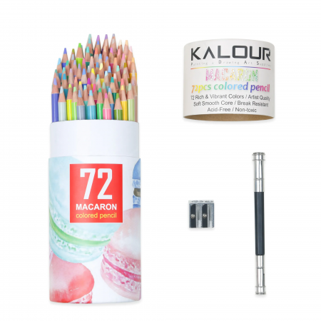 Kalour Macaron 72 Color Pencil Tin Box 