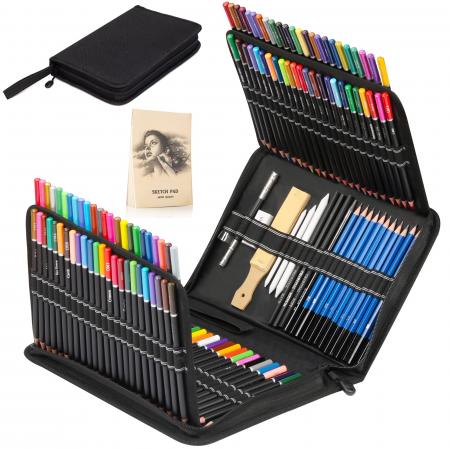 Kalour 144pcs Drawing Set In Nylon Case