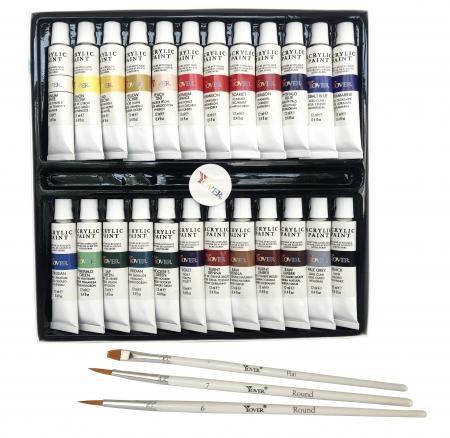 24 Colors 12 Ml Acrylic Paint Set Ref. Ht-pac024