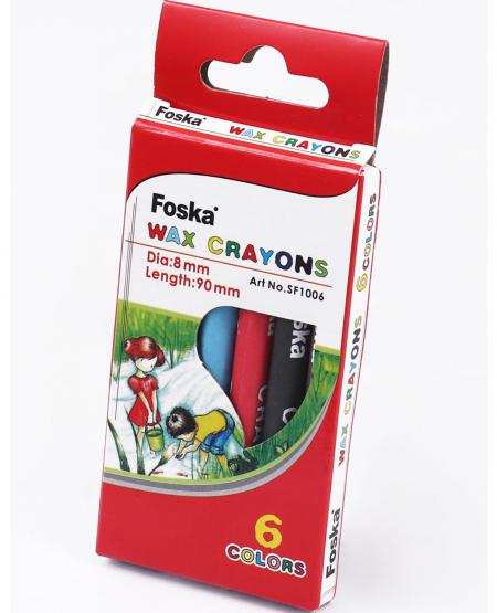 Caja de Creyones de Cera Foska X 6 Pzas 