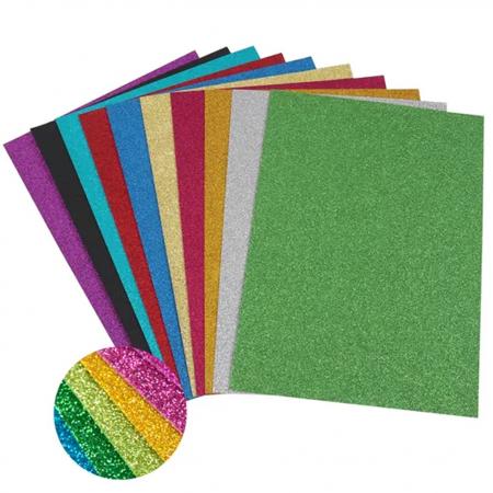 Paquete Papel Brillante Unicolor A4 Foska X 10 Unid