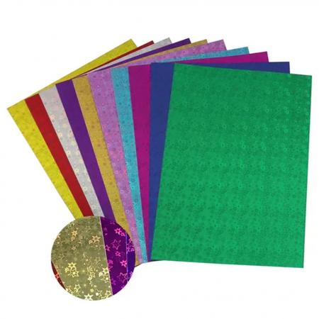 Paquete Papel Brillante Holografico A4 Foska X 10 Unid