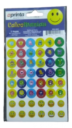Paquete de Calcomanias Caritas (motivacionales) Printa Ref. Pr-e-0053