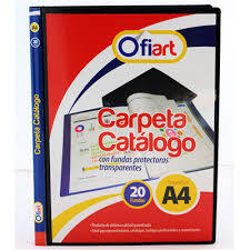 Carpeta Catalogo Ofiart X 20 Fundas Color Negro Ref. Of-0134