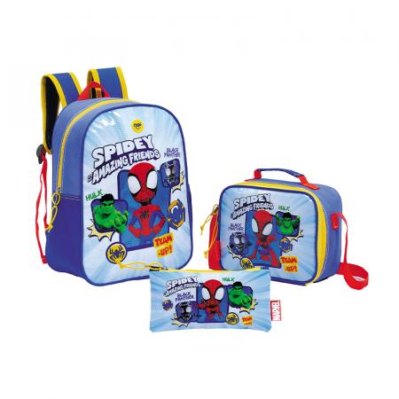 Combo Mochila/morral + Lonchera + Cartuchera Spidey Comics Ref. 959090