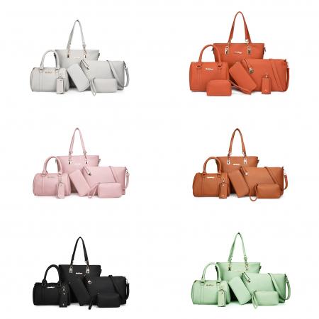 Combo 6pzas Cartera de Dama Negro/ Verde/gris/marron/rosado/caqui   Ref.727