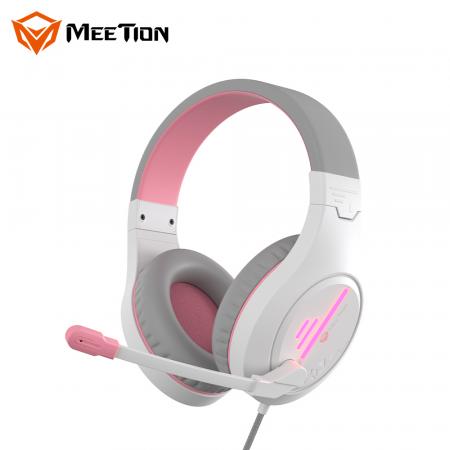 Auriculares Blanco con Rosado Gamer Ref. Hp021
