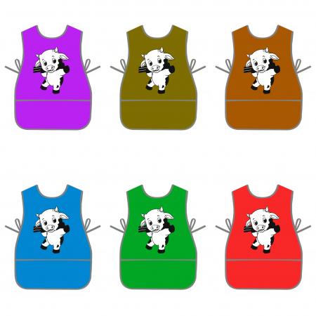 Delantal Infantil Economico Plastico Diferente Colores Ref Esc-t