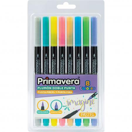 Marcador Plumon Doble Punta X 8 Colores Pastel Ref. 226-019