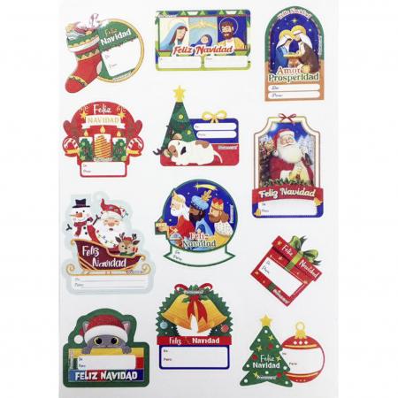 Tarjeta Autoadhesiva Navidad X 12 Figuras Ref. 107021481