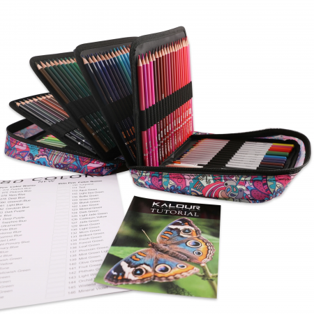 Kalour 180 Colores +20 Accesorios En Nylon Case (creyones) Ref. Yw-pcn200