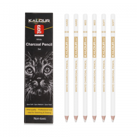 Kalour Set de 6 Pcs Charcoal Blanco Ref.  Yw-ppp006
