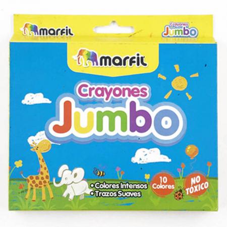 Caja de Creyones de Cera Jumbo X 10 Colores Marfil 