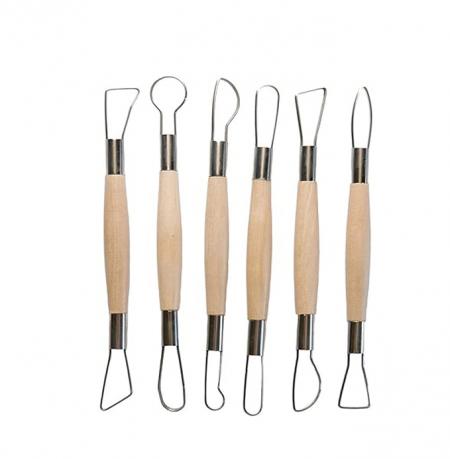 Kit para Moldear Arcilla y Ceramica X 6 Pzas Mango de Madera Pointer