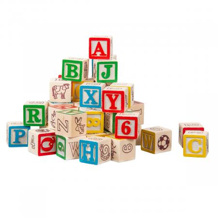 Cubos de Madera Abc  Montessori X 27pzas