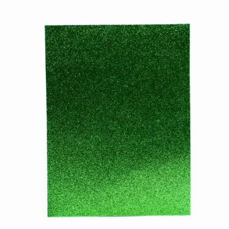 Foami Escarchado Adhesivo Carta Verde