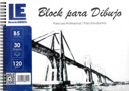 Block de Dibujo Anillado B5 Le 179x252mm 30 Hojas