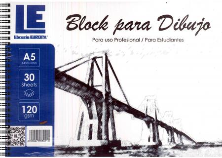 Block de Dibujo Anillado A5 Le 148x210mm 30 Hojas