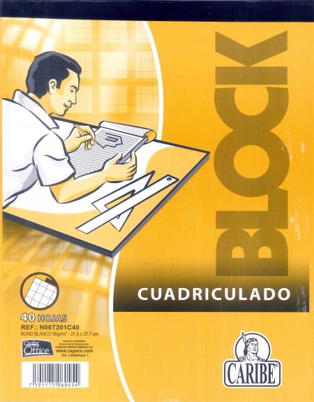 Block Cuadriculado Carta Caribe X 40 Hojas N06t201c40