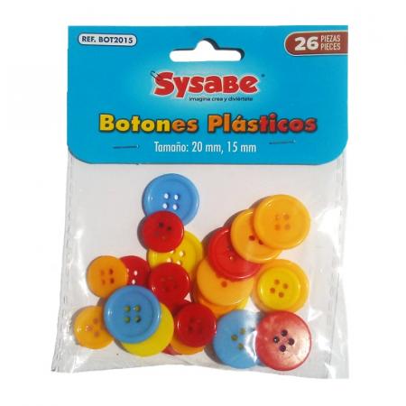 Paquete de Botones Plasticos Sysabe 20-15cm X26unidades