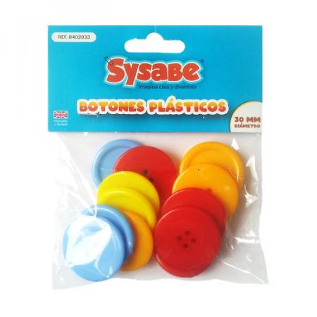 Paquete de Botones de Plasticos Sysabe  30mm  X12 Unidades