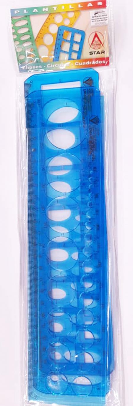 Juego de Plantillas Elipses-ciculos-cuadrados Star Plast