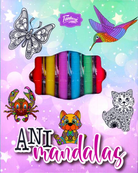 Coloring Book Fantasy Animandalas con Marcadores